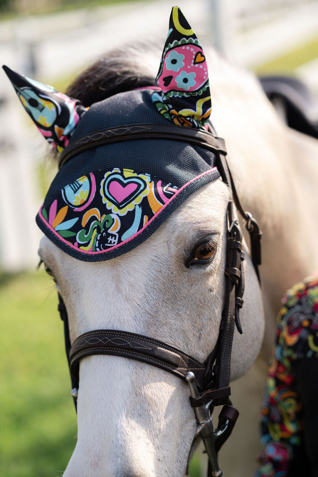 footprints and Day of the dead Pony Bonnet