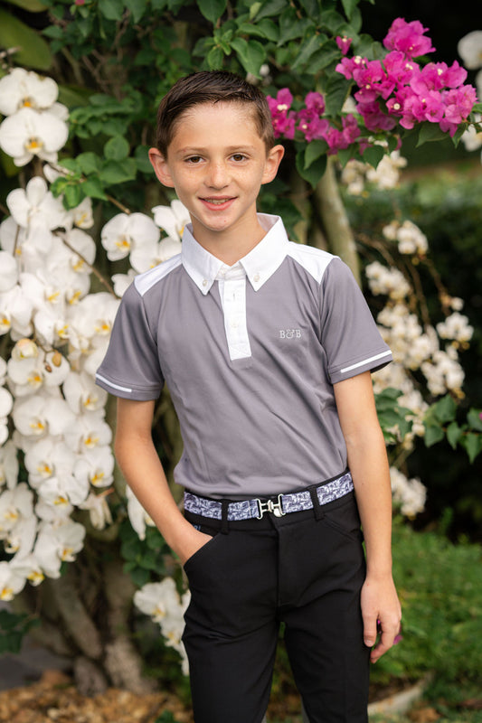 Boys Short Sleeve Polo grey