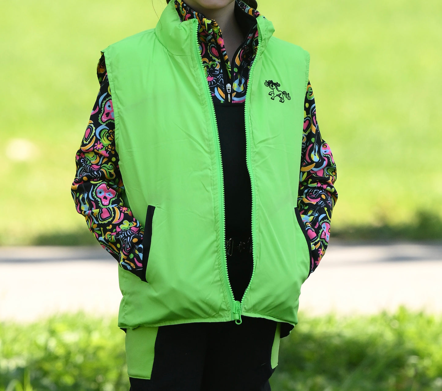 Day of the Dead Reversible Puffer Vest